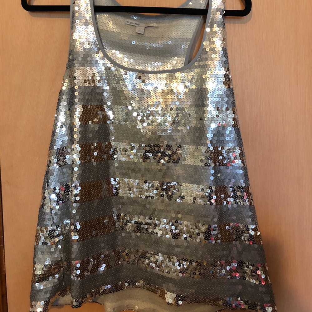 Silver Sequin Tank top